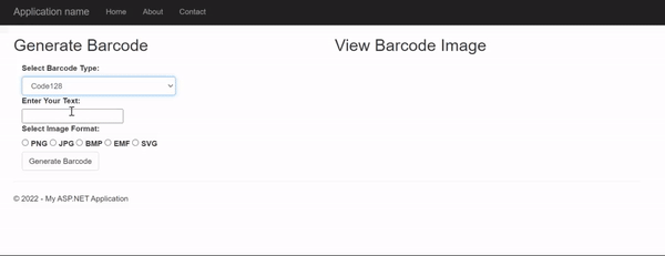 Demo Generator Kode Batang MVC ASP.NET