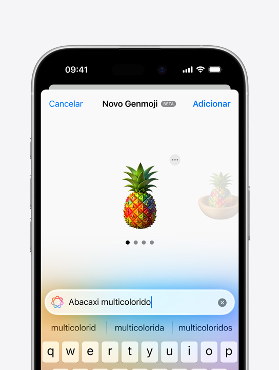Tela que mostra um Genmoji