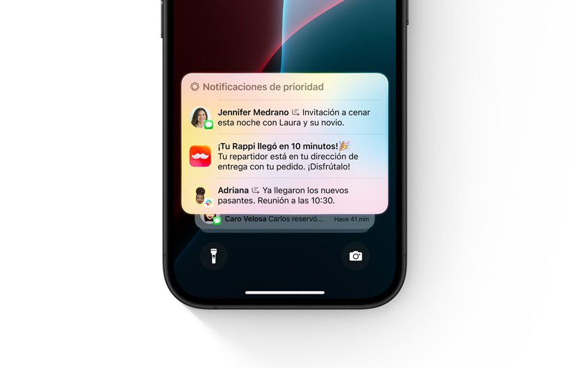 Lista de notificaciones en un iPhone, con las más importantes al principio