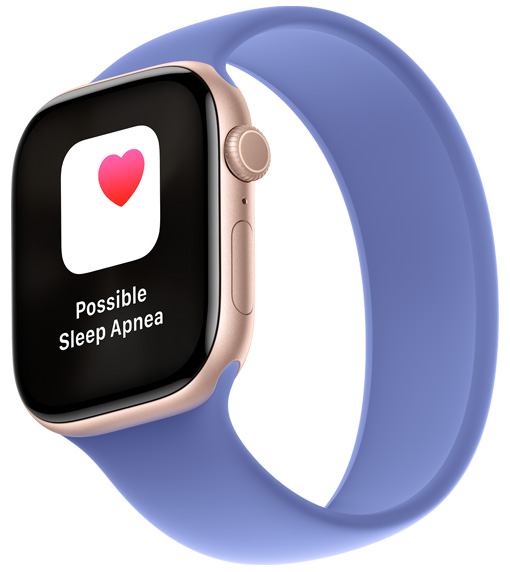 「疑似睡眠窒息症」通知在 Apple Watch Series 10 上顯示。