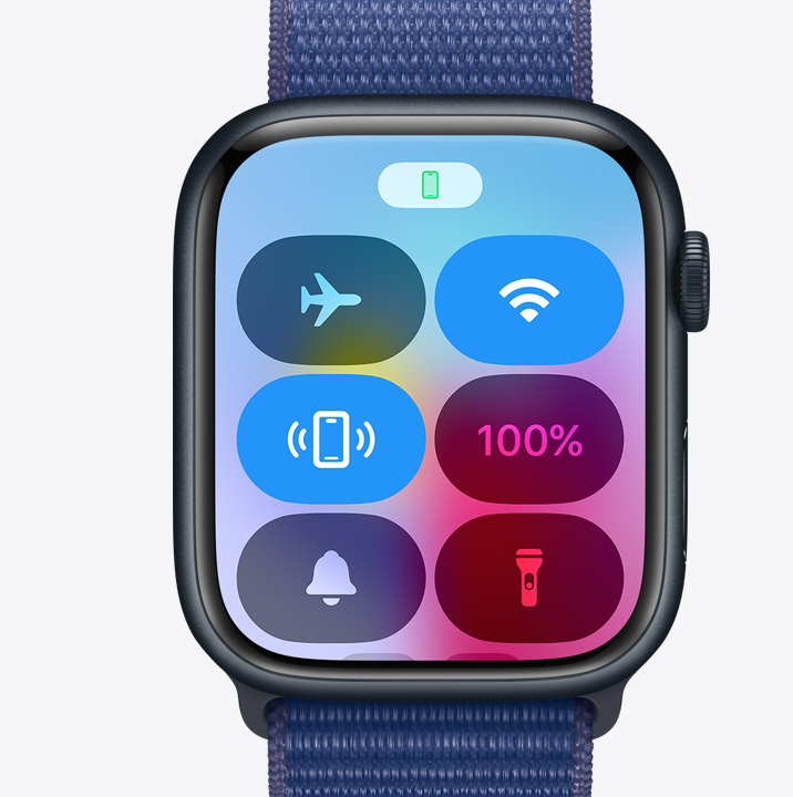 コントロールセンターを表示しているApple Watch Series 9
