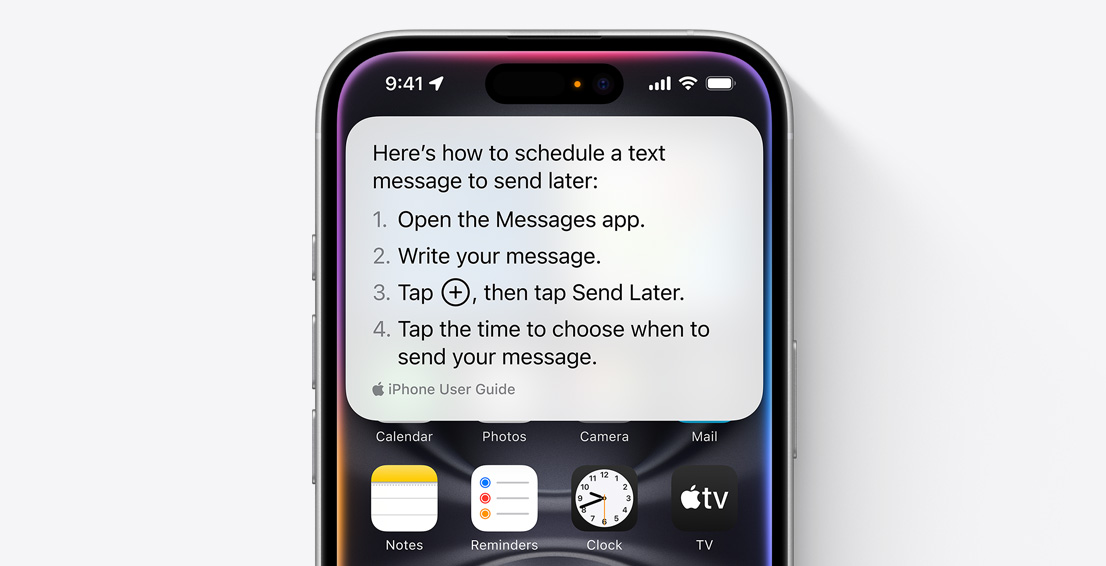 Text pop-up from Siri with information user was seeking.