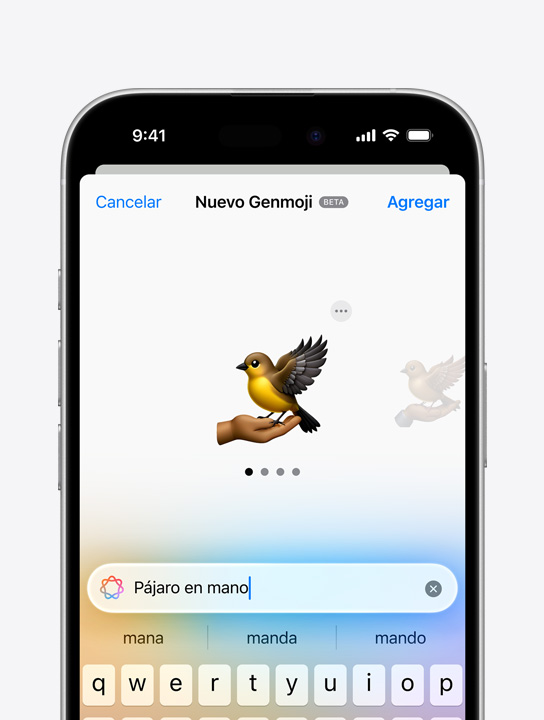 Pantalla que muestra un Genmoji