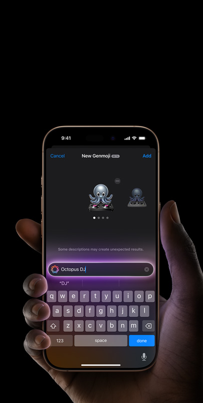 iPhone 16 Pro 展示經重新設計的 Siri 和「輸入以使用 Siri」功能