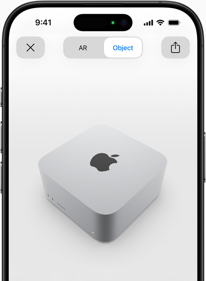 iPhone 上的 Mac Studio AR 體驗預覽