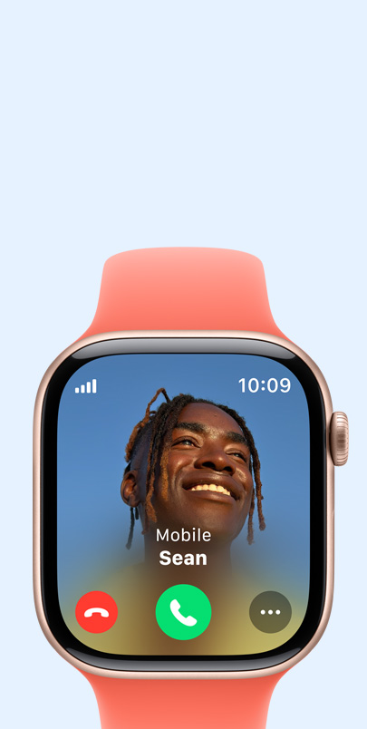 Apple Watch Series 10 näidatakse sissetulevat kõnet.