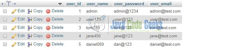 Fig. 8: Database & Table Creation