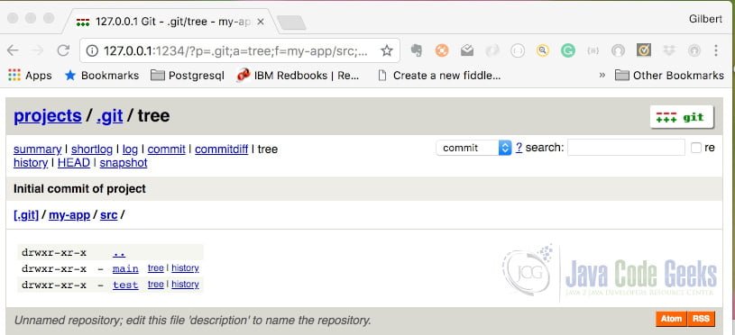 Git Instaweb - Tree View