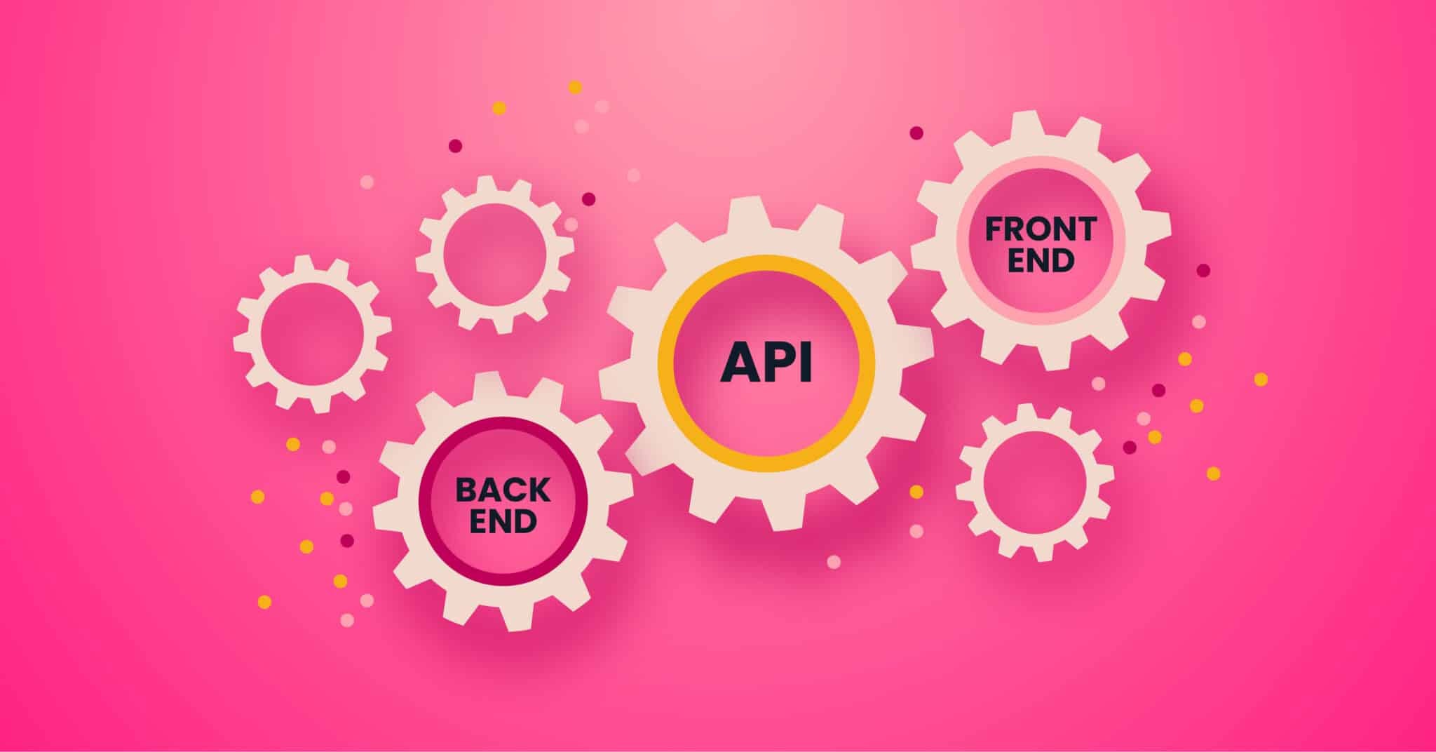 Gears on a pink background.