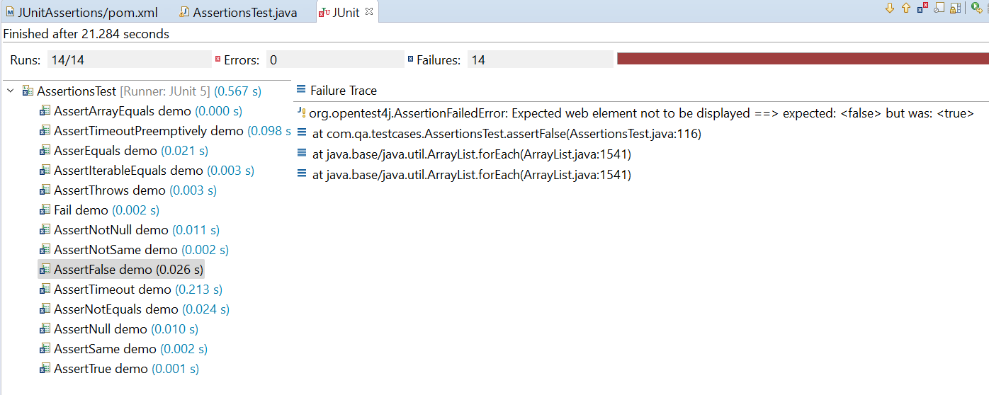 Assert False Failure