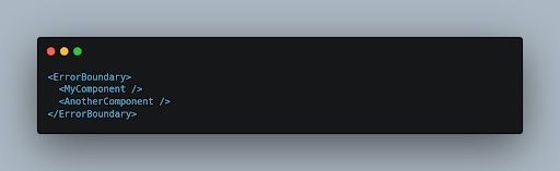 Error boundary component tree code.