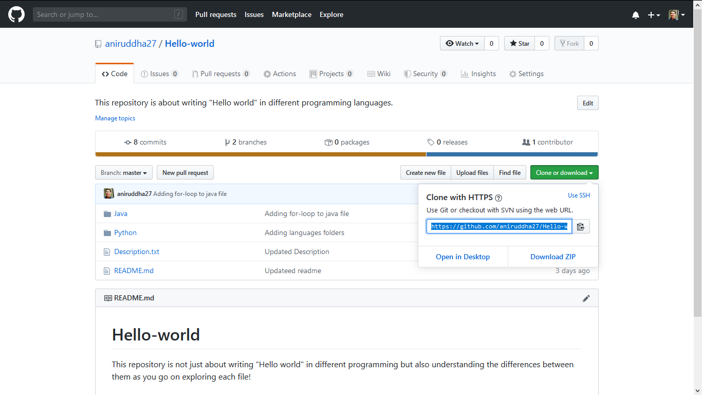 GitHub repo clone