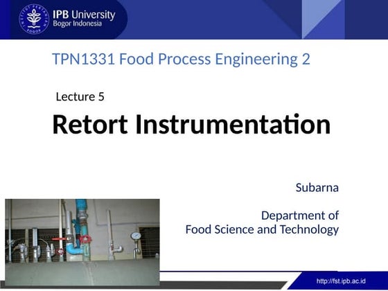 Retort Instrumentation laboratory practi
