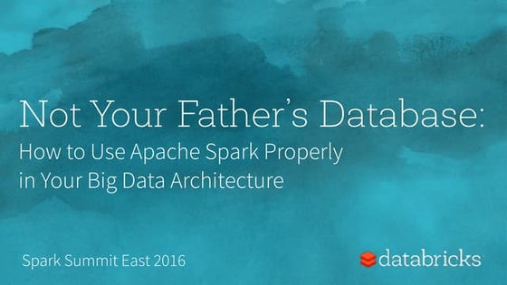 Not Your Father's Database by Vida Ha