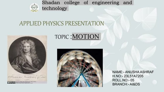 POWERPOINT PRESENTATION ON NEWTONS LAW OF MOTION.