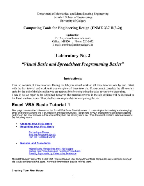 Excel Vba Basic Tutorial 1