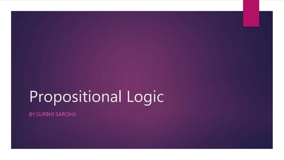 AI Propositional logic