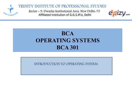 INTRODUCTION TO OPERATING SYSTEM