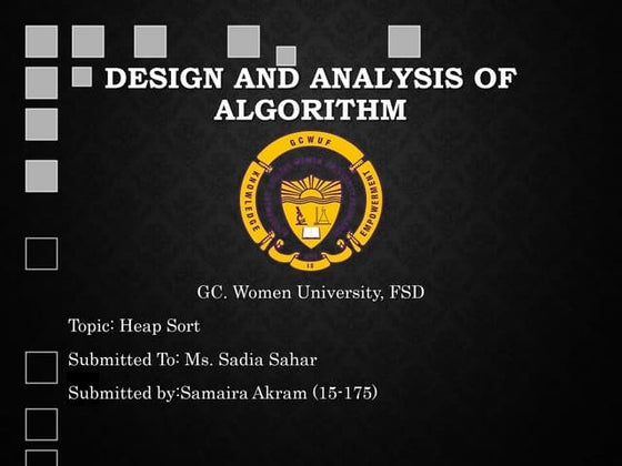 Heap Sort in Design and Analysis of algorithms