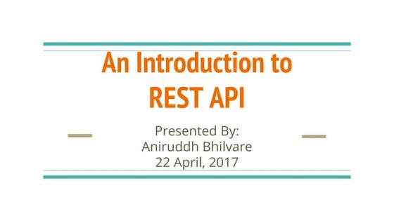 An Introduction To REST API