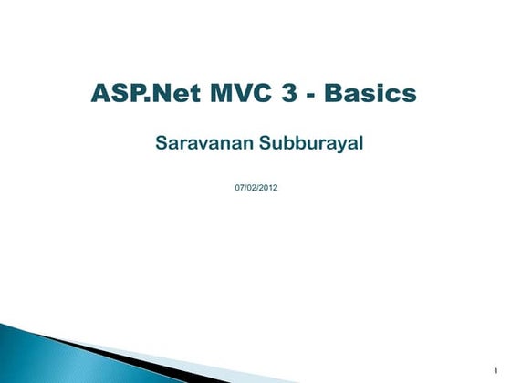 Asp.Net MVC3 - Basics