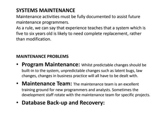 L11 system maintenance
