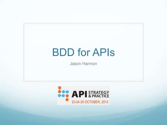 BDD for APIs