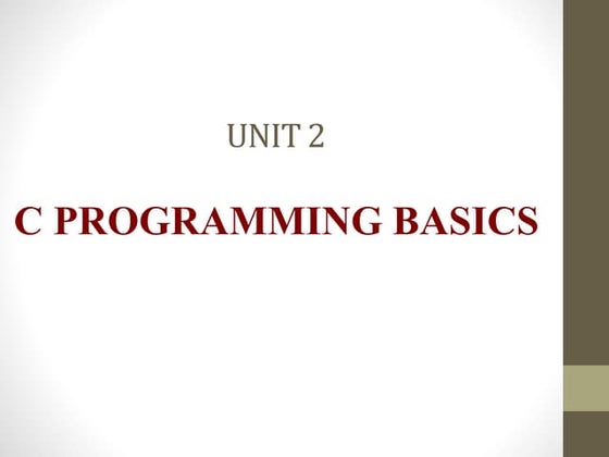 C language unit-1