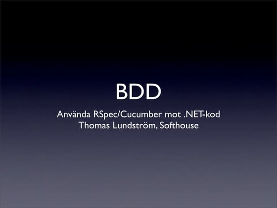 Cucumber mot .NET-kod