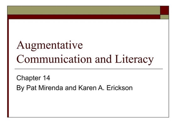 Augmentative Communication and Literacy chapter 14