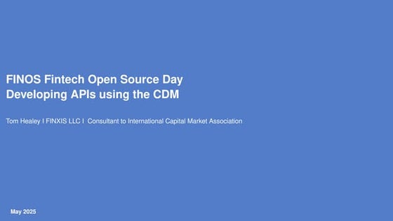 apidays New York 2025 - The FINOS Common Domain Model for Capital Markets by ...