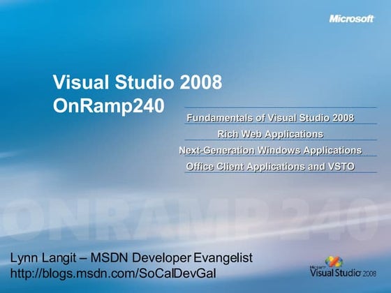 I T Mentors  V S2008  Onramp240 V1