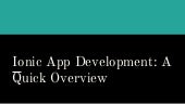 Ionic App Development: A Quick Overview