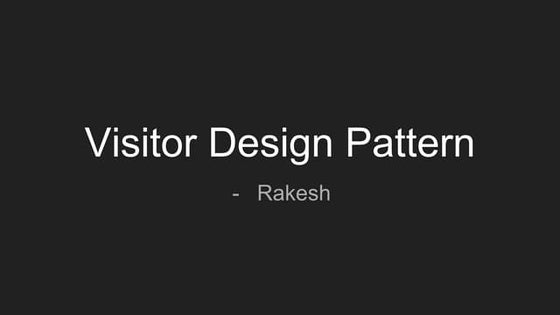 Visitor design pattern