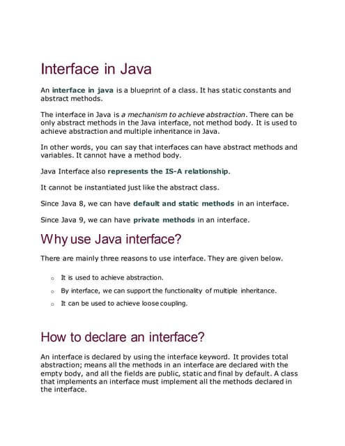 Java interface 