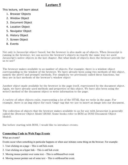 Java script browser objects 1