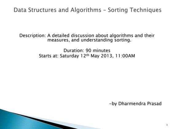 Lecture 3  data structures & algorithms - sorting techniques - http://techiem...