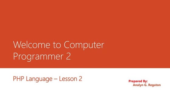 Lesson 2   php data types