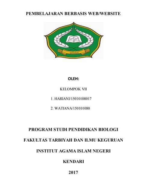modul PEMBELAJARAN BERBASIS WEB/WEBSITE