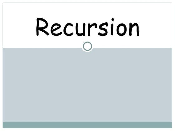 Recursion