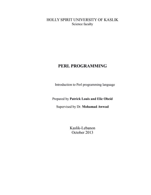Perl programming language