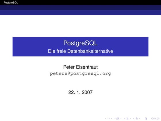 PostgreSQL: Die Freie Datenbankalternative