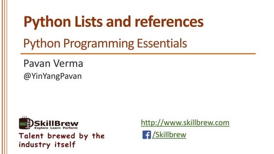 Python Programming Essentials - M12 - Lists