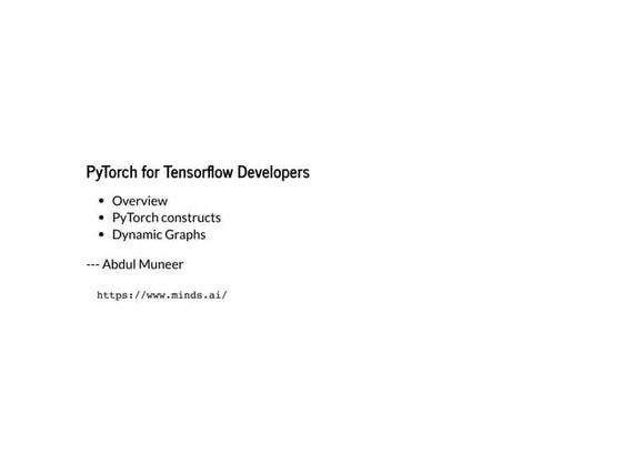 Pytorch for tf_developers