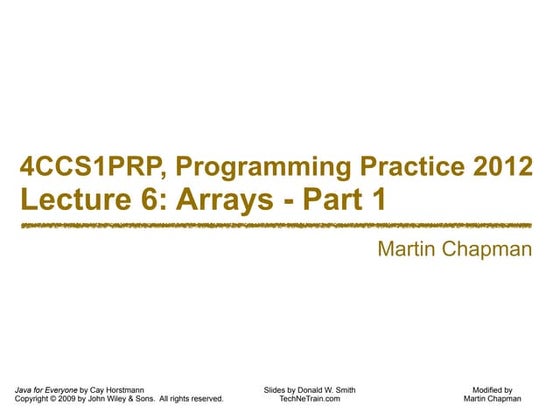 An Introduction to Programming in Java: Arrays
