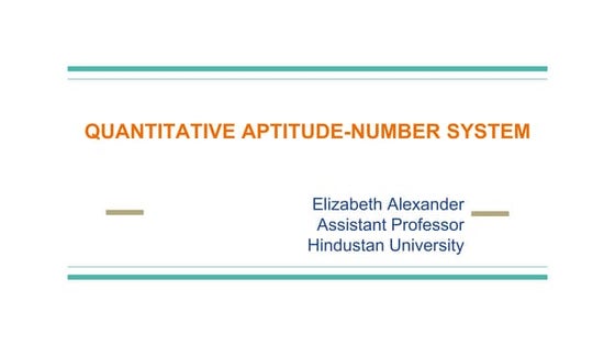 Quantitative Aptitude- Number System