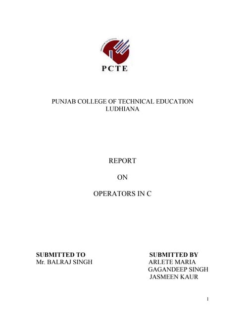 Report on c