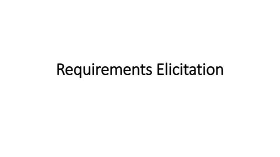 Requirements elicitation