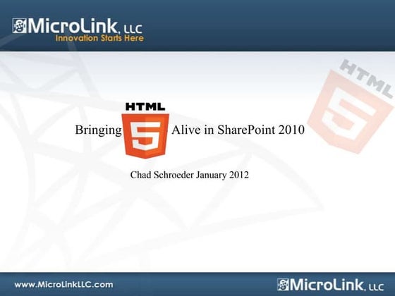 Bringing HTML5 alive in SharePoint