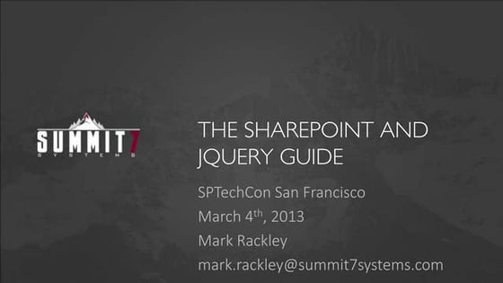 The SharePoint & jQuery Guide